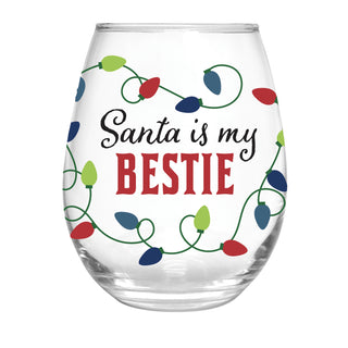 Santa is My Bestie Boxed Wine Glass