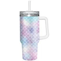 40oz Mermaid Tail Canyon Cup, Double Wall Stainless Steel With Straw