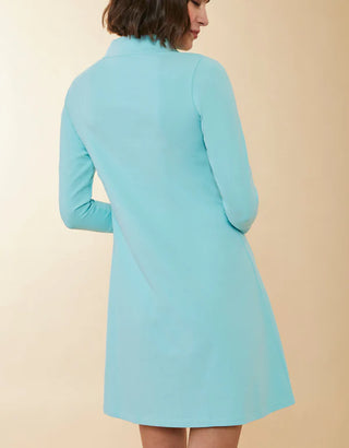 Nora Half-Zip Dress in Aqua Haze