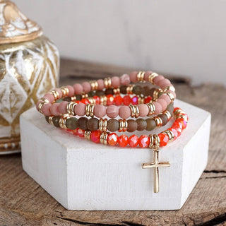 Cross Bracelet Stack Set