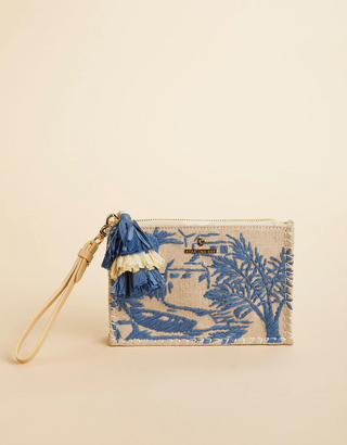 Straw Sophie Wristlet In Daise Seascape