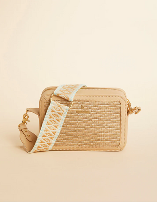 Straw Charlie Crossbody In Blue Haze