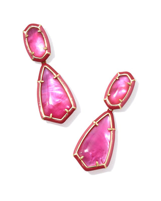 Camry Enamel Frame Statement Earrings In Gold Azalea Illusion