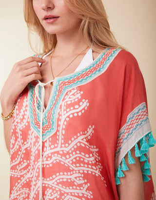 Beach Kaftan in Ogeechee Sea Life Coral