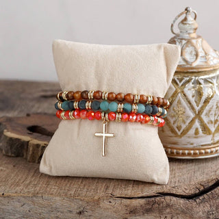 Cross Bracelet Stack Set