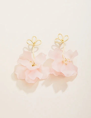 Corolla Stem Earrings in Pink