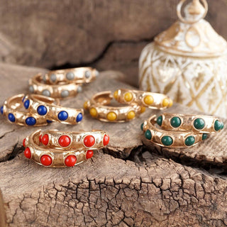 Jeweled Bubble Hoop Earrings