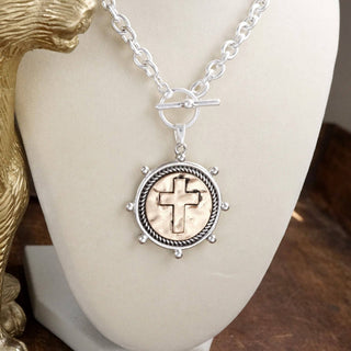 Cross Coin Chain Necklace