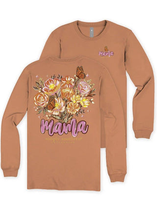 Mama Long Sleeve T-Shirt In Chestnut