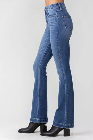 High Rise Bootcut Jeans In Dark Denim