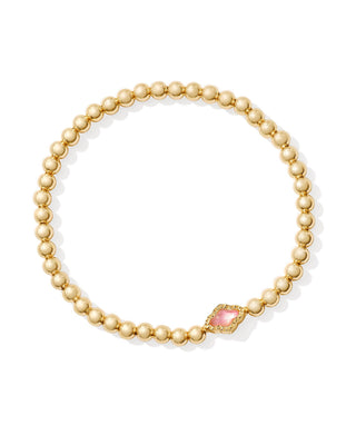 Abbie Beaded Stretch Bracelet In Gold Azalea Illusion