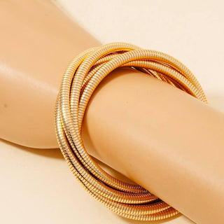 Time To Be Metallic Coil Bracelet Set