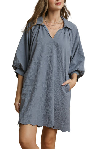 Asking Now Dress In Steel Blue