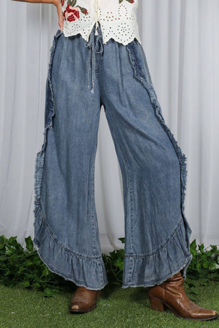 Just Something Extra Ruffle Hem Flare Jeans