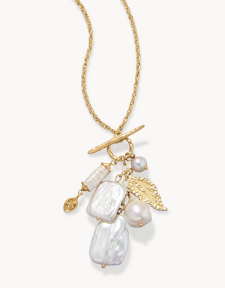 Charlie 32" Pearl Leaf Necklace