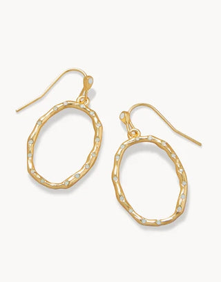 Sand Bar Ripple Earrings in White Opal