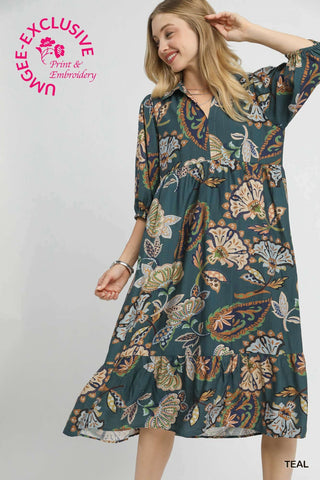 See Your Reflection Midi Dress In Teal