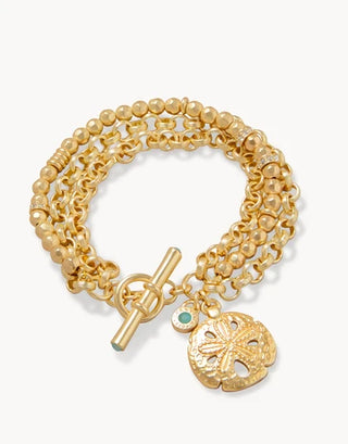 Sand Dollar Toggle Bracelet in Gold