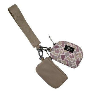 Lulu Mac Double Pouch Wristlet Camo/Beige