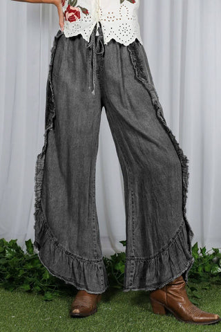 Just Something Extra Ruffle Hem Flare Jeans