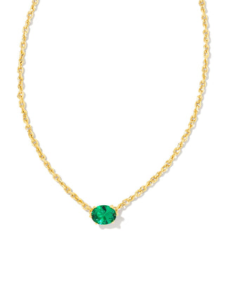 Cailin Pendant Necklace in Green Crystal