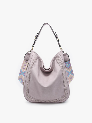 Aris Whipstitch Hobo Crossbody in Dusty Lavender