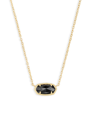 Elisa Short Pendant Necklace in Black