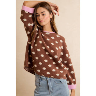 Dots Of Delight Sweater in Black