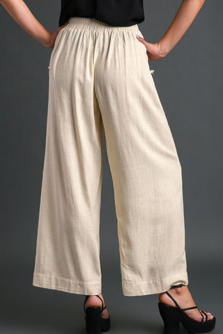 Flowy Linen Pants in Oatmeal
