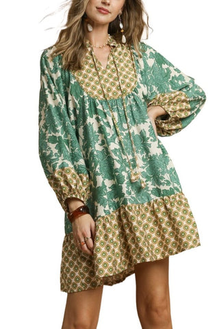 Picked You Dress In Green Mix