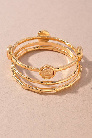 3Pcs Pearl Bangle Set
