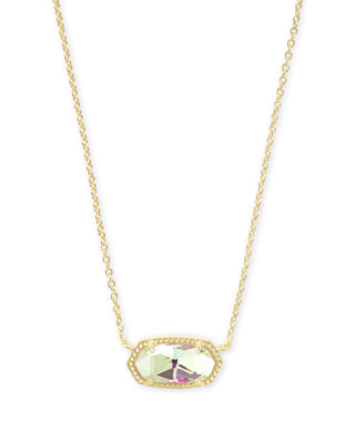 Elisa Short Pendant Necklace in Dichroic Glass