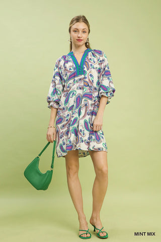 In My Mind Tunic Dress in Mint Mix