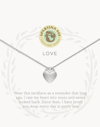 Sea La Vie Necklace 18" in Love/Heart Silver
