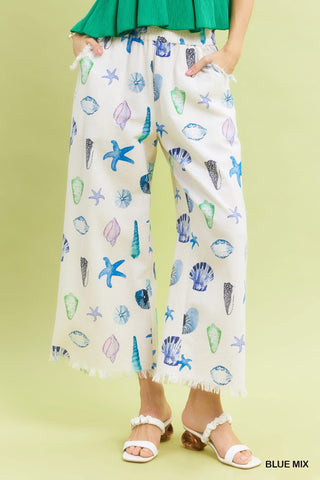 Beach Talk Pants in Blue Mix