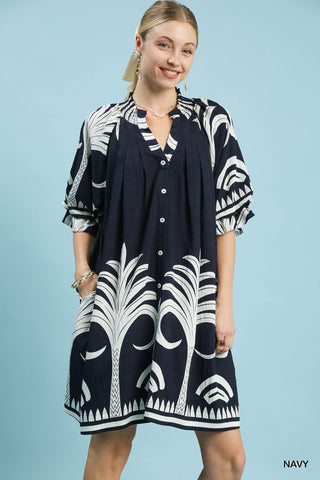Staring At The Palms Dress in Navy