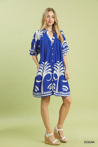 Staring At The Palms Dress in Ocean
