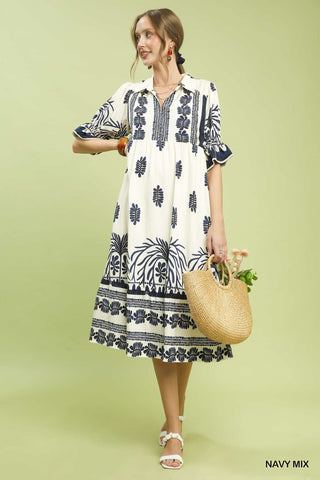 Losing You Now Midi Dress in Navy Mix