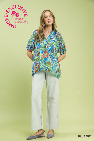 Meant For You Top in Blue Mix