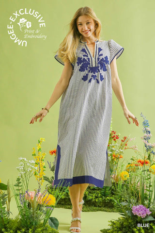 Scenic Route Midi Dress in Blue