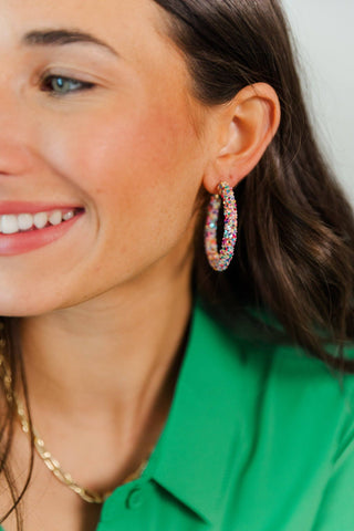 Carley Glitter Hoops