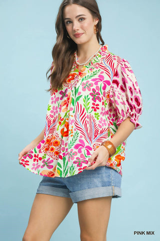 Island Ferry Top in Pink Mix