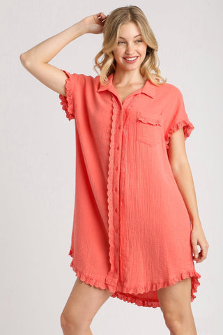Casual Mornings Dress in Coral
