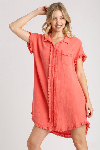 Casual Mornings Dress in Coral Mermaid Cove Casual Mornings Dress in Coral Mermaid Cove