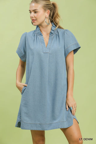 A New One Mini Dress in Light Denim