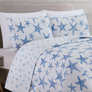 Trinidad Collection 3 Piece Quilt Set: Twin / Trinidad - Blue