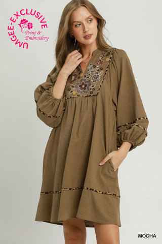 Bloom Into View Babydoll Dress in Mocha