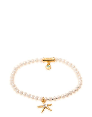 Twinkle Stretch Bracelet in Cream/Starfish