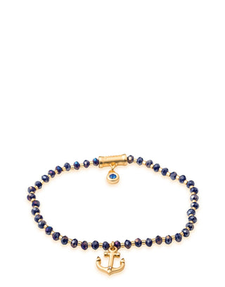 Twinkle Stretch Bracelet in Blue/Anchor