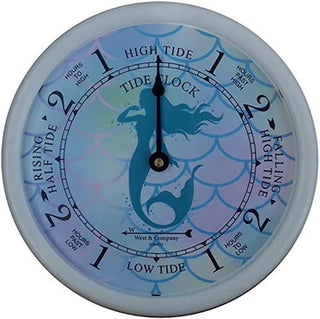 Mermaid Tide Clock with White Frame